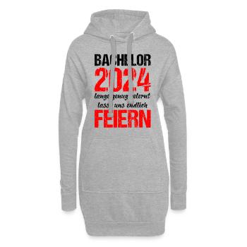 Bachelor 2024 Lange Genug Gelernt Lasst Uns Feiern - Hoodie-Kleid - Grau meliert - Vorne