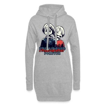 Anime Manga Friends : Amitié pour toujours - Sweat-shirt à capuche long Femme - gris chiné - Devant
