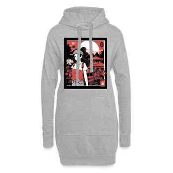 Erwachsen werden, Manga und Anime Mädchen Urlaub - Hoodie-Kleid - Grau meliert - Vorne