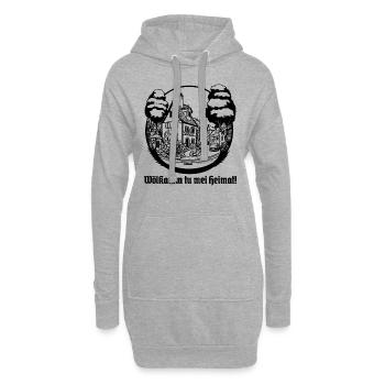 Bienvenue dans mon pays d’origine, l’Allemagne - Sweat-shirt à capuche long Femme - gris chiné - Devant