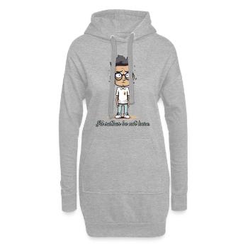 Je préfère ne pas être là - le nerd - Sweat-shirt à capuche long Femme - gris chiné - Devant