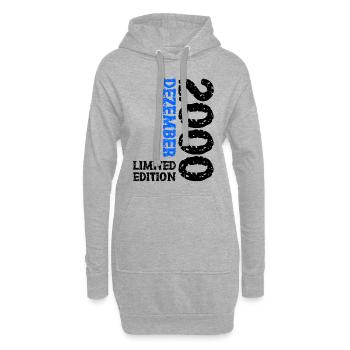 2000 Dezember Limited Edition 23. Geburtstag Deko - Hoodie-Kleid - Grau meliert - Vorne