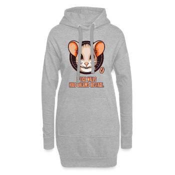 Philosopy Mouse : les murs des bureaux prennent les larmes en otage - Sweat-shirt à capuche long Femme - gris chiné - Devant