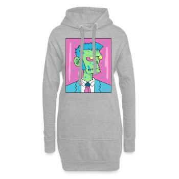 Erfolgreicher Manager Zombie - Hoodie-Kleid - Grau meliert - Vorne