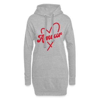 Amour - Hoodie-Kleid - Grau meliert - Vorne
