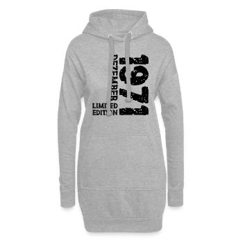 1971 Dezember Limited Edition 52. Geburtstag Deko - Hoodie-Kleid - Grau meliert - Vorne