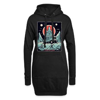 Zeit zum Erkunden - Hoodie-Kleid - Schwarz - Vorne
