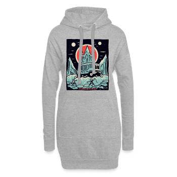 Il est temps d'explorer - Sweat-shirt à capuche long Femme - gris chiné - Devant