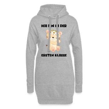Mädchen Einschulung 2023 Schulbeginn Schulkind - Hoodie-Kleid - Grau meliert - Vorne