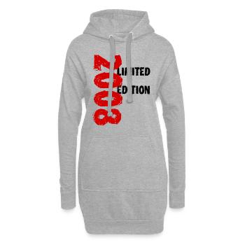 2008 Édition Limitée Anniversaire Cadeau Femme Mari - Sweat-shirt à capuche long Femme - gris chiné - Devant