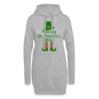 Accessoires de la Saint-Patrick Irlande Shamrock décoration - Sweat-shirt à capuche long Femme - gris chiné - Devant