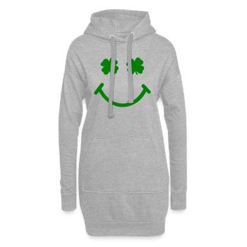 Accessoires de la Saint-Patrick Irlande Shamrock décoration - Sweat-shirt à capuche long Femme - gris chiné - Devant