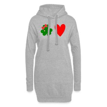 Accessoires de la Saint-Patrick Irlande Shamrock décoration - Sweat-shirt à capuche long Femme - gris chiné - Devant