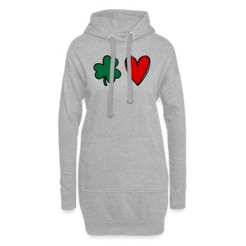 Accessoires de la Saint-Patrick Irlande Shamrock décoration - Sweat-shirt à capuche long Femme - gris chiné - Devant