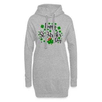 Accessoires de la Saint-Patrick Irlande Shamrock décoration - Sweat-shirt à capuche long Femme - gris chiné - Devant