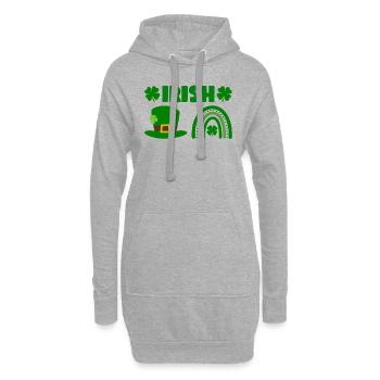 Accessoires de la Saint-Patrick Irlande Shamrock décoration - Sweat-shirt à capuche long Femme - gris chiné - Devant
