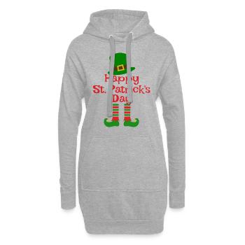 Accessoires de la Saint-Patrick Irlande Shamrock décoration - Sweat-shirt à capuche long Femme - gris chiné - Devant