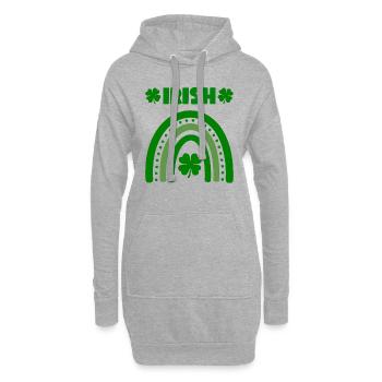 Accessoires de la Saint-Patrick Irlande Shamrock décoration - Sweat-shirt à capuche long Femme - gris chiné - Devant