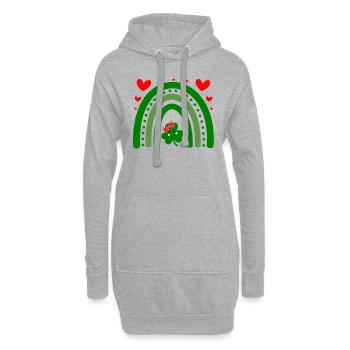 Accessoires de la Saint-Patrick Irlande Shamrock décoration - Sweat-shirt à capuche long Femme - gris chiné - Devant