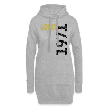 1971 édition limitée anniversaire cadeau femme mari - Sweat-shirt à capuche long Femme - gris chiné - Devant