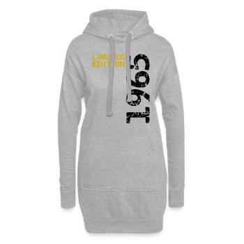 1965 édition limitée anniversaire cadeau femme mari - Sweat-shirt à capuche long Femme - gris chiné - Devant