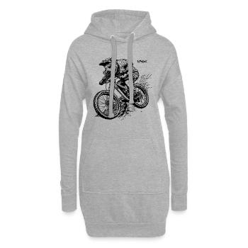 Balade sale sur le cochon VTT - Sweat-shirt à capuche long Femme - gris chiné - Devant