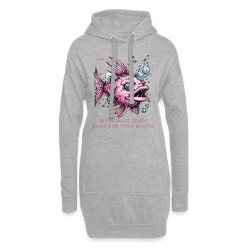 Kämpfe für deine Rechte: Freiheitskämpfer Fisch - Hoodie-Kleid - Grau meliert - Vorne