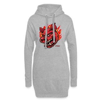 Un cochon comme une comète brûlante - Sweat-shirt à capuche long Femme - gris chiné - Devant
