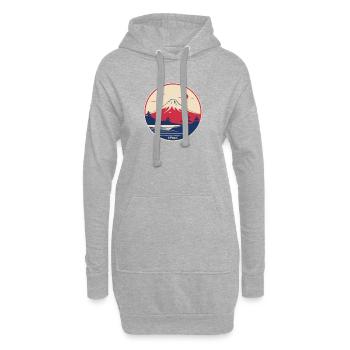 Japan ein roter Sonnenuntergang und der Berg Fuji - Hoodie-Kleid - Grau meliert - Vorne