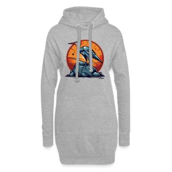 La fierté de l’oiseau-grue - Sweat-shirt à capuche long Femme - gris chiné - Devant
