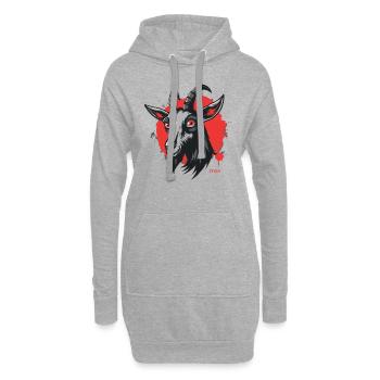 Une chèvre - Sweat-shirt à capuche long Femme - gris chiné - Devant