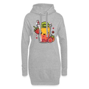 Juicy Fruit : Boisson fruitée - Sweat-shirt à capuche long Femme - gris chiné - Devant