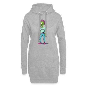 Juste un autre zombie de la mode - Sweat-shirt à capuche long Femme - gris chiné - Devant