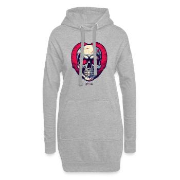 Skull heart - Hoodie Dress - heather grey - Front
