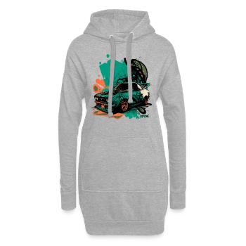 Art de voiture japonais JDM - Sweat-shirt à capuche long Femme - gris chiné - Devant
