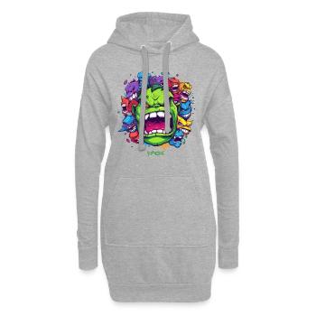 beaucoup de monstres sympas - Sweat-shirt à capuche long Femme - gris chiné - Devant