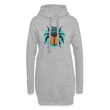 Gros insecte gras - Sweat-shirt à capuche long Femme - gris chiné - Devant