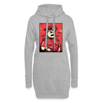 Homme à moustache dure avec des fleurs pour maman - Sweat-shirt à capuche long Femme - gris chiné - Devant