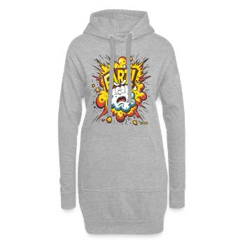 Super Cartoon Furz Knall - Hoodie-Kleid - Grau meliert - Vorne