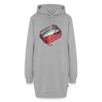 Eine Forelle in der Dose - Hoodie-Kleid - Grau meliert - Vorne