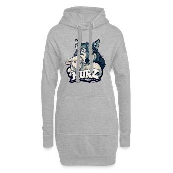 Hurz, der Wolf das Lamm - Hoodie-Kleid - Grau meliert - Vorne