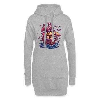 Jeu de jeu Gamer À propos du bateau pirate - Sweat-shirt à capuche long Femme - gris chiné - Devant