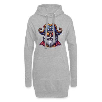 Professor Pirat - Hoodie-Kleid - Grau meliert - Vorne
