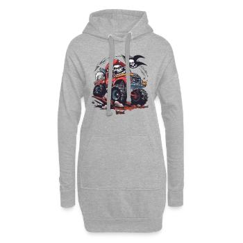 Crazy Skull Pirate Monster Truck - Sweat-shirt à capuche long Femme - gris chiné - Devant