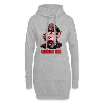 Parodie Kommunismus Schwein: Kameraden Vereinigung - Hoodie-Kleid - Grau meliert - Vorne