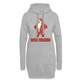 Parodie: Kommunistische Taube Gopnik Kameraden - Hoodie-Kleid - Grau meliert - Vorne