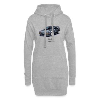 Grauer 90er JDM Sportwagen - Hoodie-Kleid - Grau meliert - Vorne
