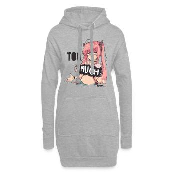 Est-ce trop ? Fille d’anime qui rit - Sweat-shirt à capuche long Femme - gris chiné - Devant
