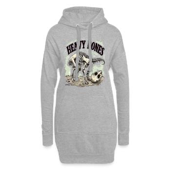 Heavy Bones : Squelette Crâne Animal - Sweat-shirt à capuche long Femme - gris chiné - Devant