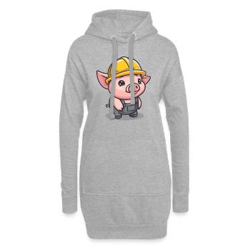 Work as a craftsman construction worker pig - Hoodie Dress - heather grey - Front